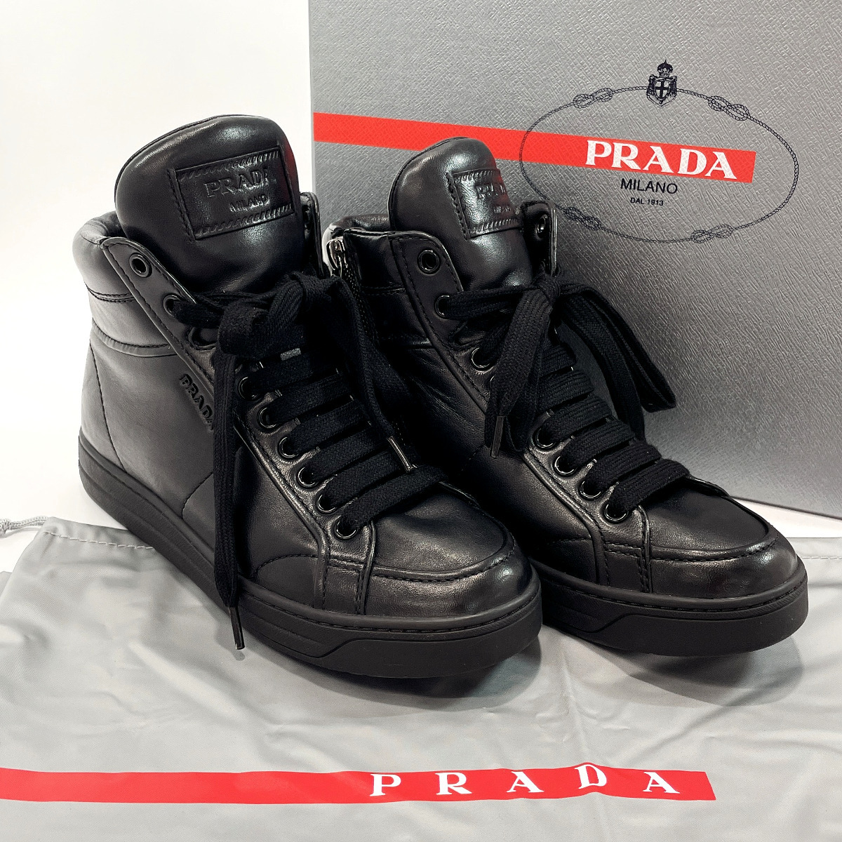 ヤフオク! - プラダ PRADA スニーカー ハイカット 3T5770