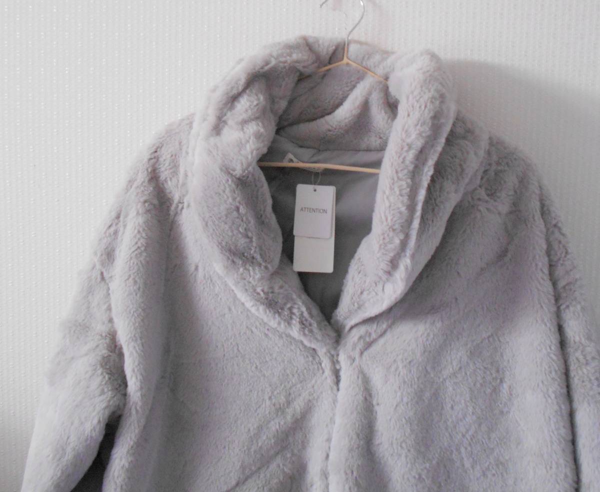 [ new goods ] outlet axes femme lady's fur blouson gray juM size * please verify regular price 4950 jpy 