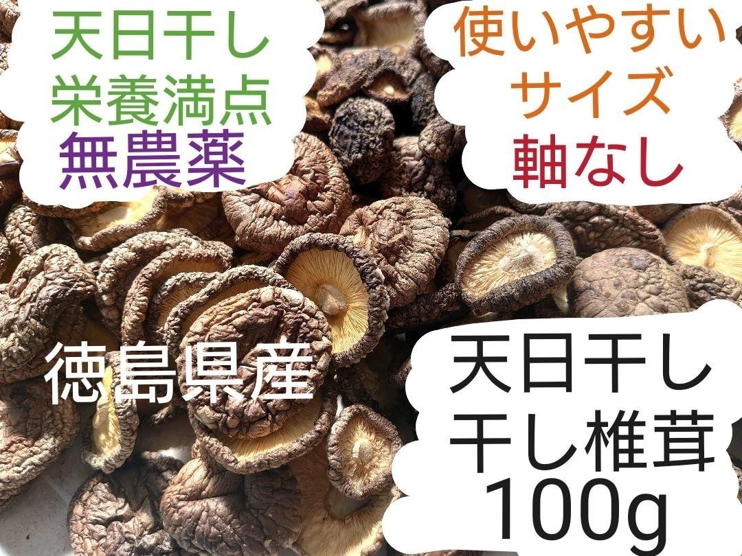 ②【天日干し】 干し椎茸 200g(100g×2袋) 徳島県産 軸なし 無農薬