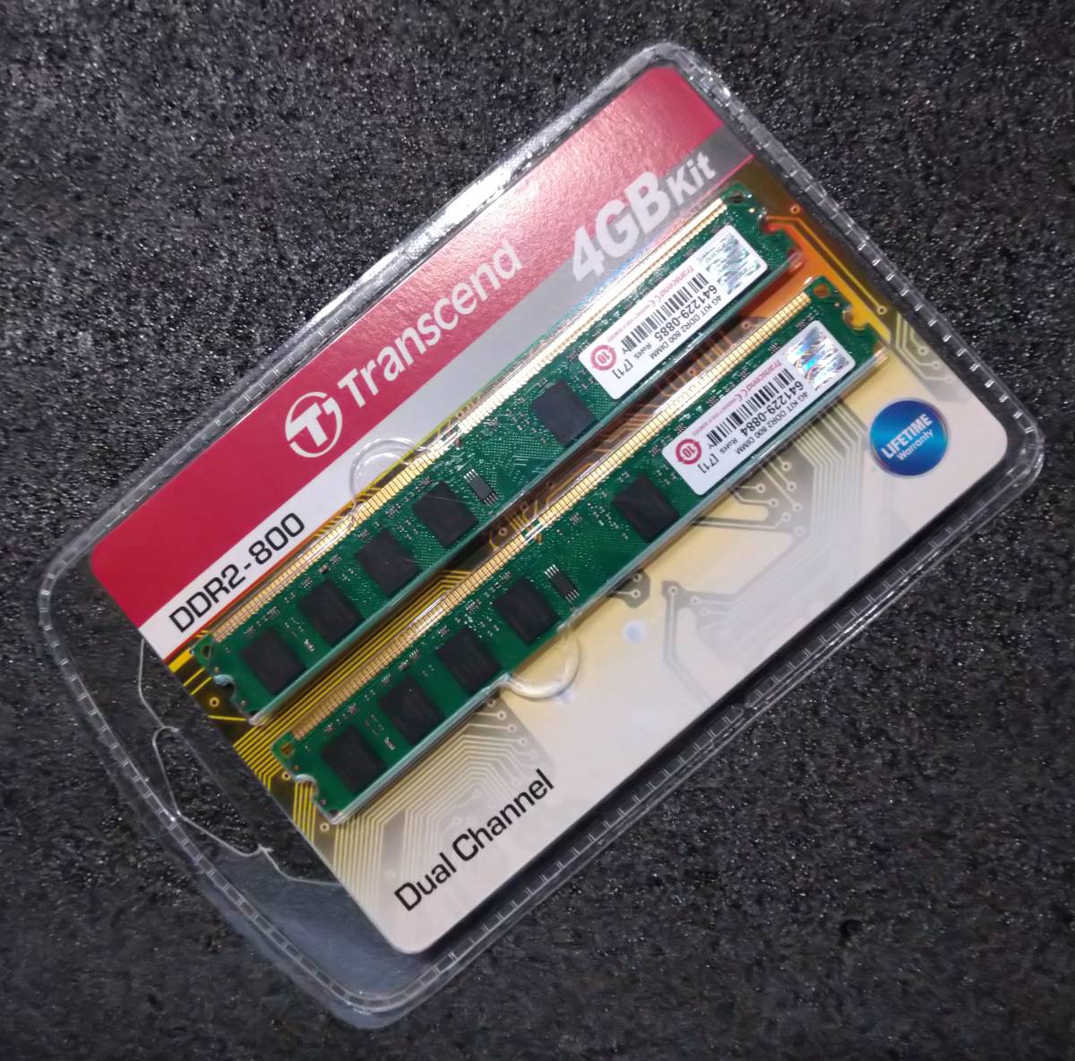 安い 【未開封】DDR2メモリ 4GB(2GB2枚組) Transcend ロープロファイル