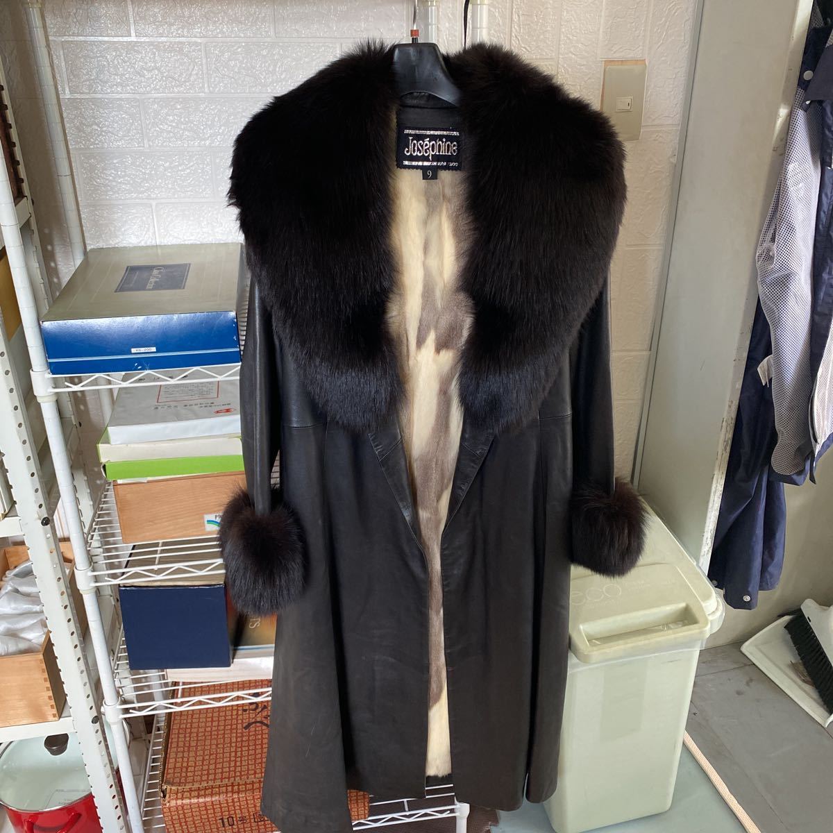 毛皮 ロングコート 身丈約110cm 美品 サイズ9号 Josephine