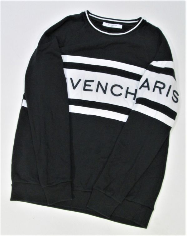 値下げ】19ss GIVENCHY フロントボーダーロゴ スウェットシャツXS-