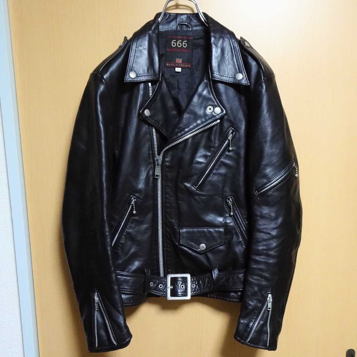 人気の定番 LEATHER WEAR ダブル ライダースジャケット Mサイズ