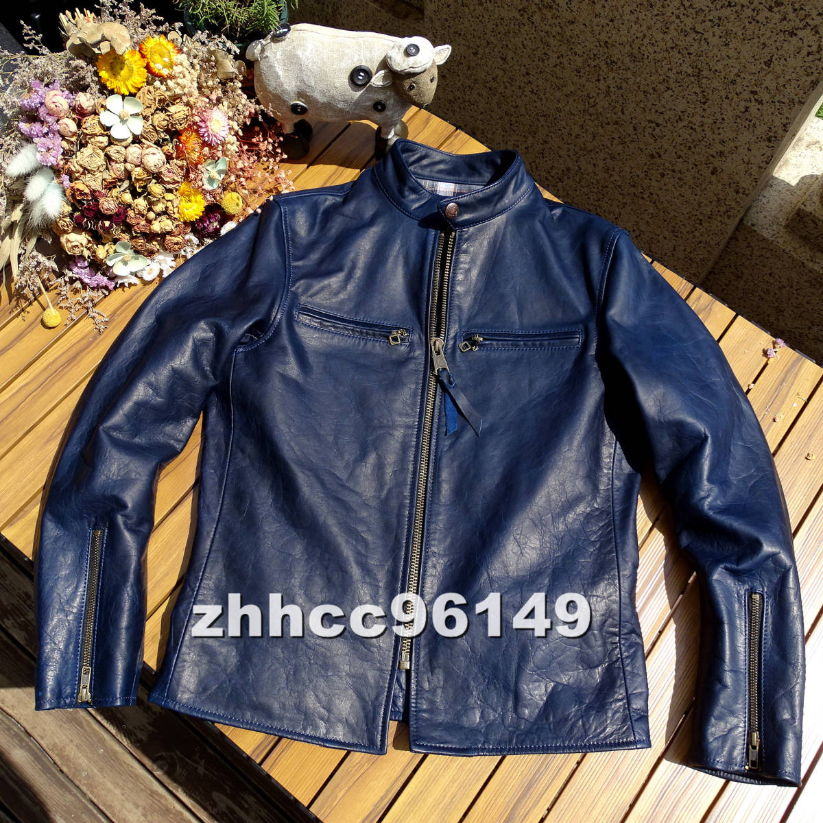 美品】Time is on レザー ジャケット サイズ0 専用袋タグ有り 美品】Time is on レザー ジャケット サイズ0 専用袋タグ有り