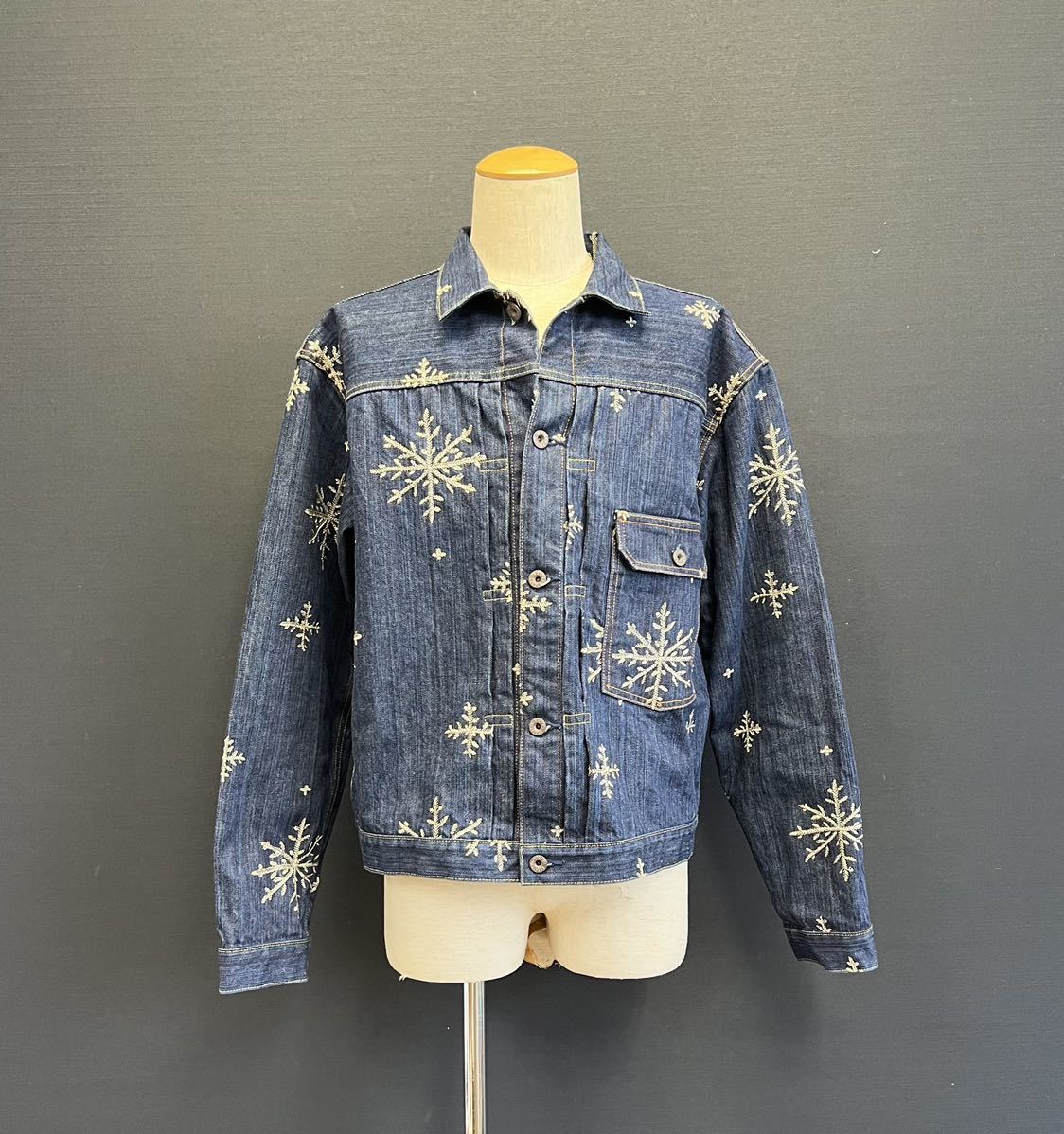 KAPITAL Denim Jacket キャピタル デニム ジャケット size XL インディゴ 雪柄 ポケット ジージャン 刺繍 ストリート アウター メンズ