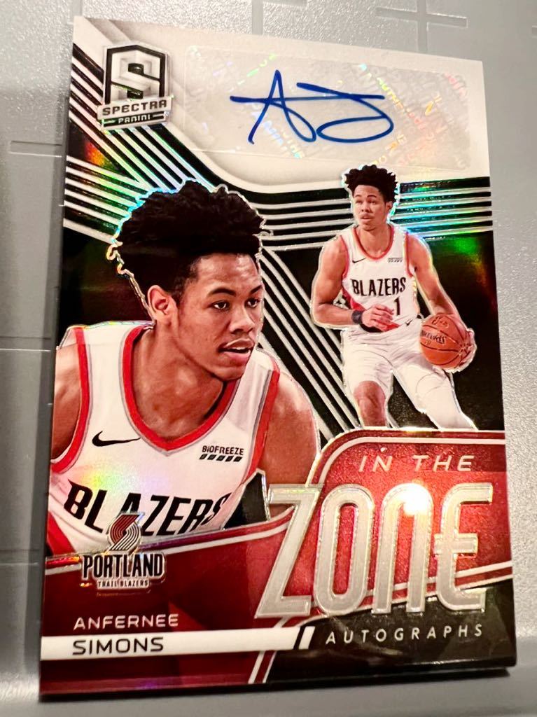 99枚限定 Prizm Auto 20 Panini Spectra Anfernee Simons アンファーニー・シモンズ NBA サイン ブレイザーズ Blazers ユニフォーム バスケ