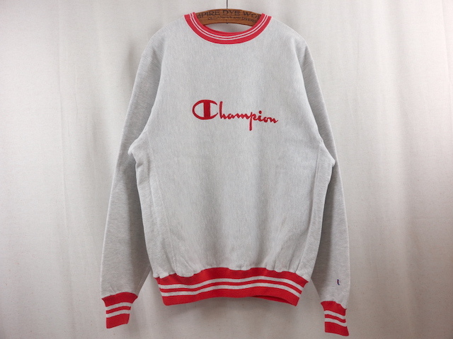 美品】 champion□バイカラーリバースウィーブスウェット グレー