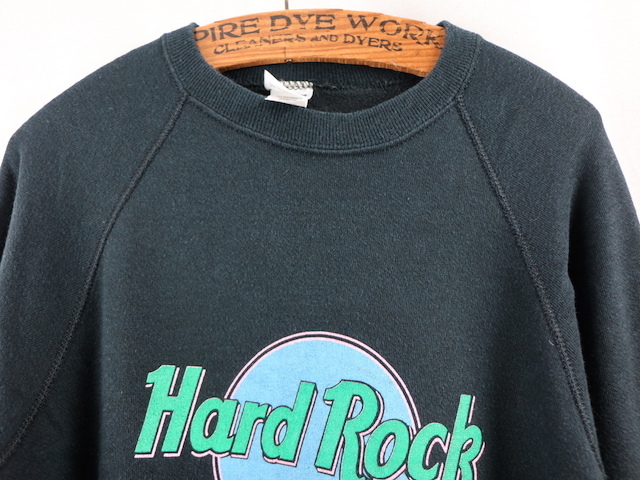 90s USA製 Hard Rock CAFE ハードロックカフェ プリント スウェット(メンズ L)ブラック_画像2