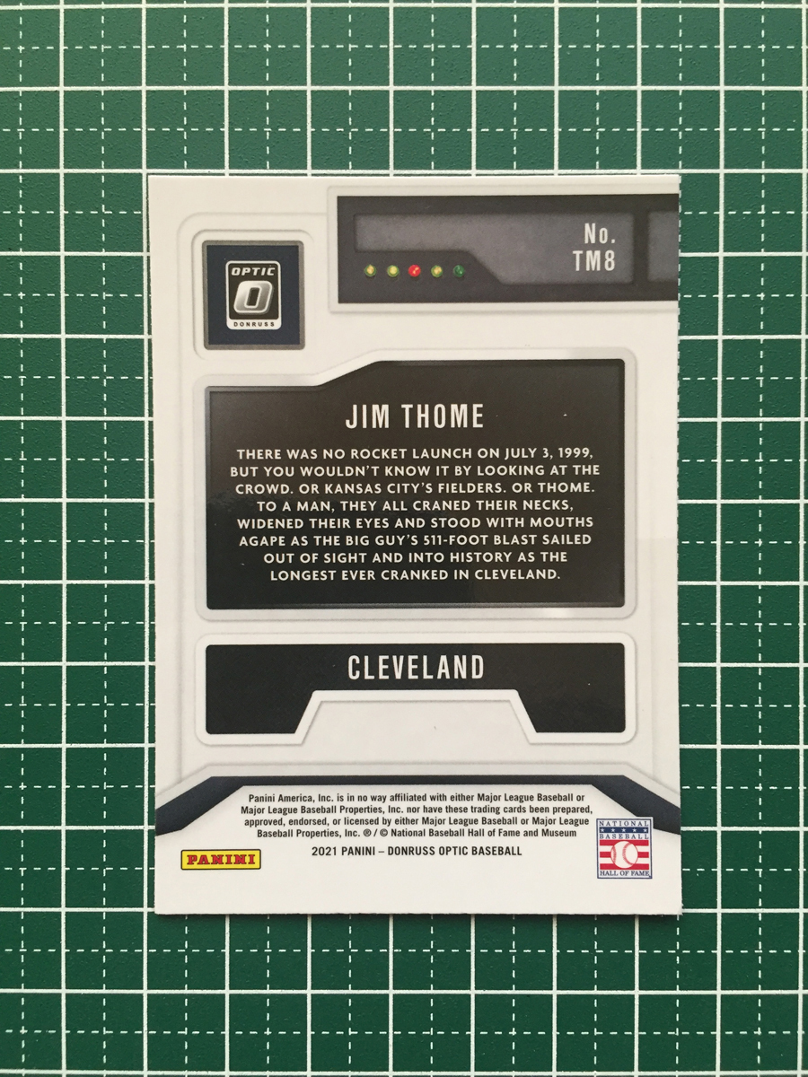 ★PANINI MLB 2021 DONRUSS OPTIC #TM8 JIM THOME［CLEVELAND INDIANS］インサートカード「T-MINUS 3...2...1」★※若干難あり_画像2