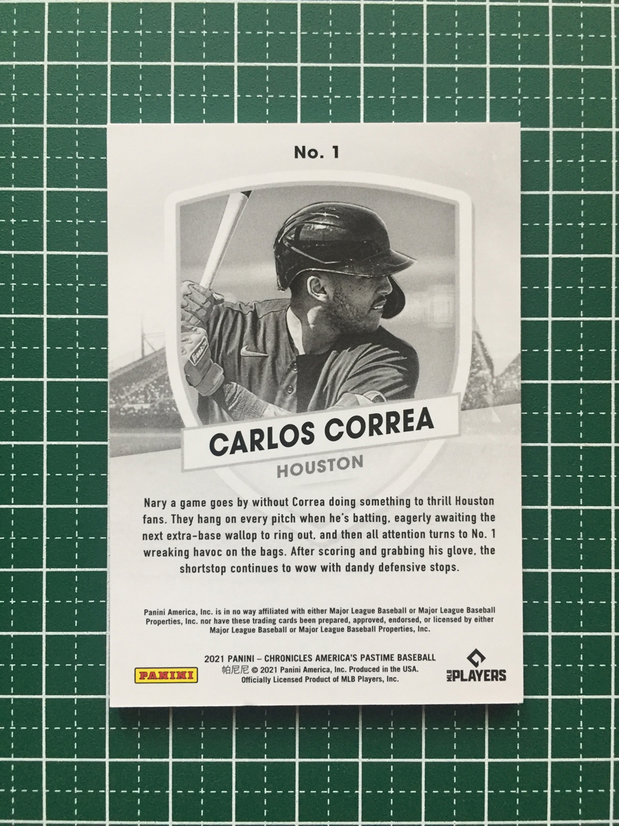 ★PANINI MLB 2021 CHRONICLES #1 CARLOS CORREA［HOUSTON ASTROS］ベースカード「AMERICA'S PASTIME」★_画像2