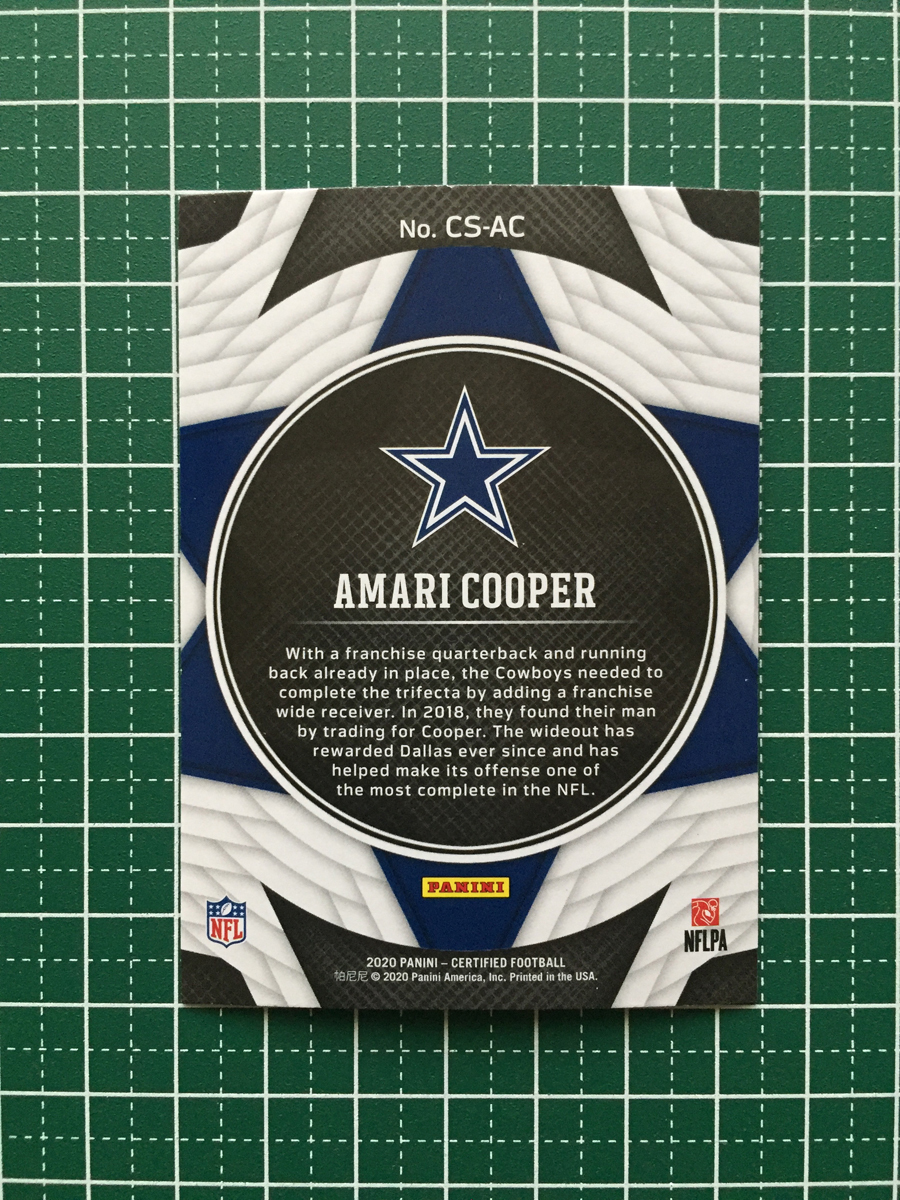 ★PANINI 2020 NFL CERTIFIED #CS-AC AMARI COOPER［DALLAS COWBOYS］インサートカード「CERTIFIED STARS」★_画像2