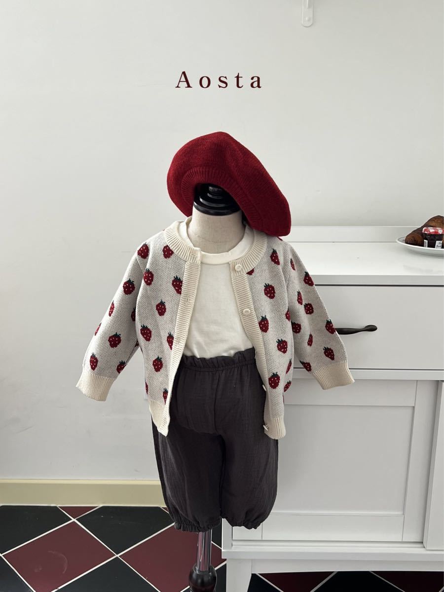 Aosta knit ニット 長袖 ベビー キッズ アオスタ セーター カーディガン 男の子 女の子 秋 冬 防寒 