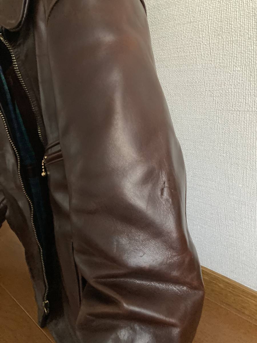 [VANSON] ENF Horse Hyde Single Rider's leather jacket 34 horse leather Brown Enfield Vanson 