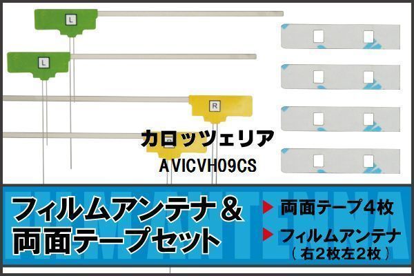 フィルムアンテナ 地デジ ナビ カロッツェリア 用 両面テープ 3M 強力 4枚 AVICVH09CS 左右 載せ替え 車 高感度 受信 アンテナフィルム_画像1