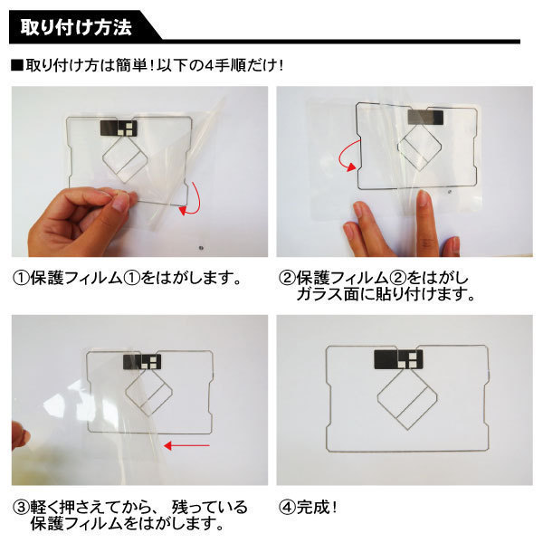 イクリプス AVN-Z01 フィルムアンテナ 左右 GPS一体型フィルムアンテナ 両面テープ セット ナビ 地デジ ガラス アンテナフィルム_画像3