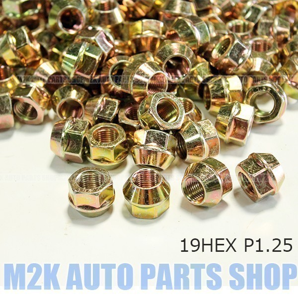 メッキナット チップトップ 貫通 100個 M12 P1.25 19HEX 亜鉛 送料無料 トヨタ ダイハツ マツダ ミツビシ ホンダ レクサス 汎用 業務用_P1.2519HEX