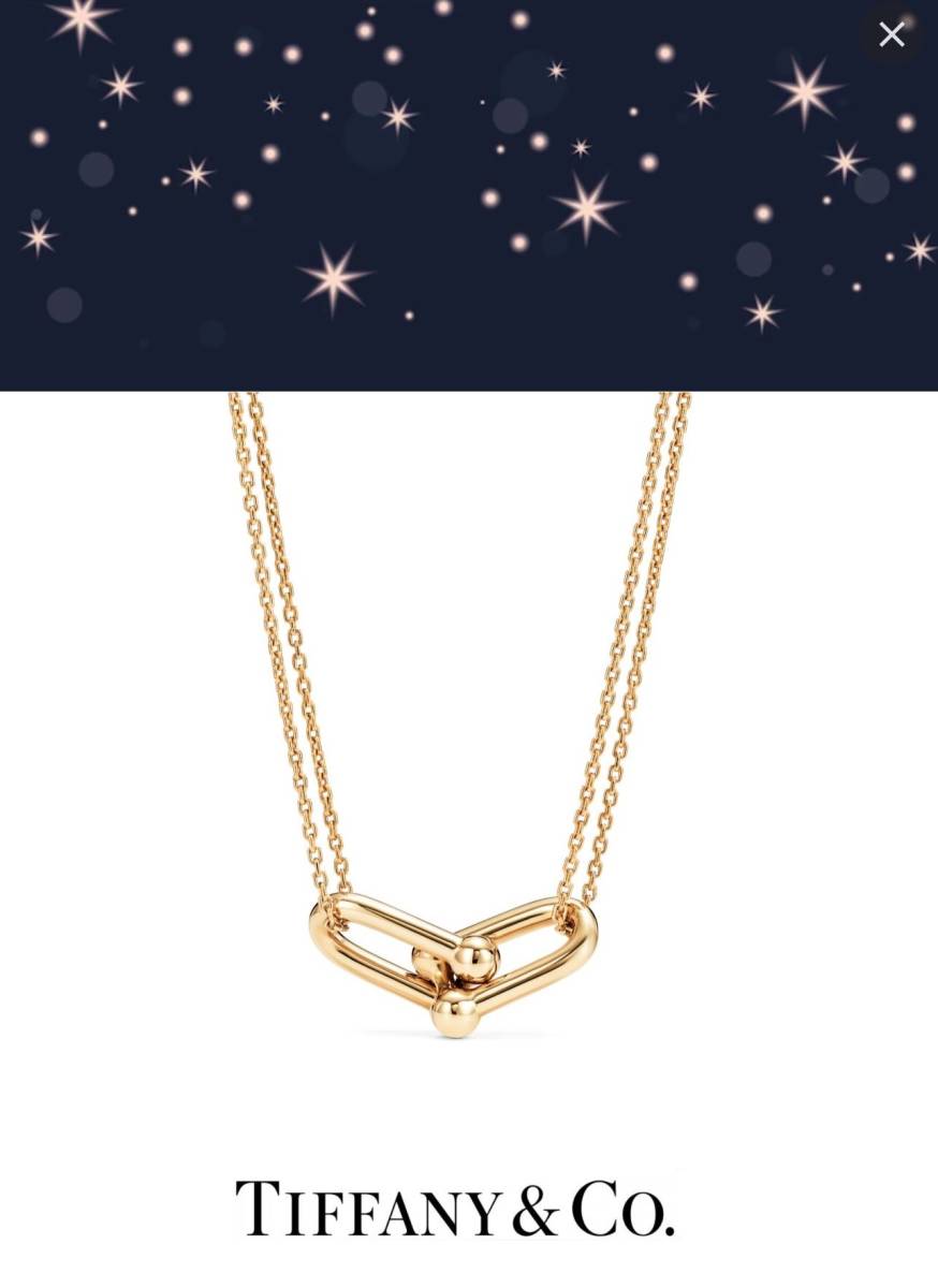 未使用◇ティファニー ハードウェア ダブルリンク 18K YGペンダント