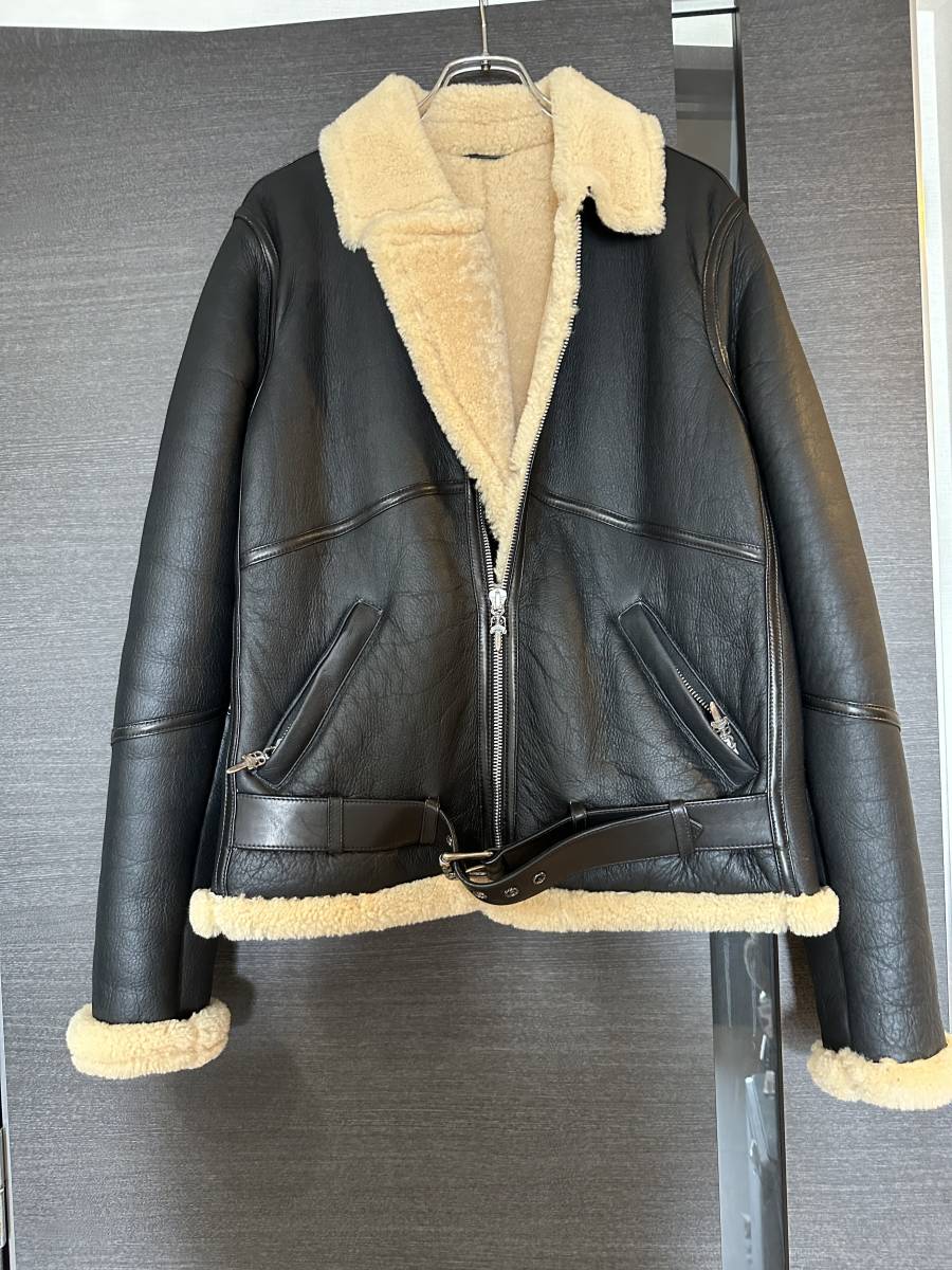 Yahoo!オークション - CHROME HEARTS クロムハーツ ムートンジャケッ...