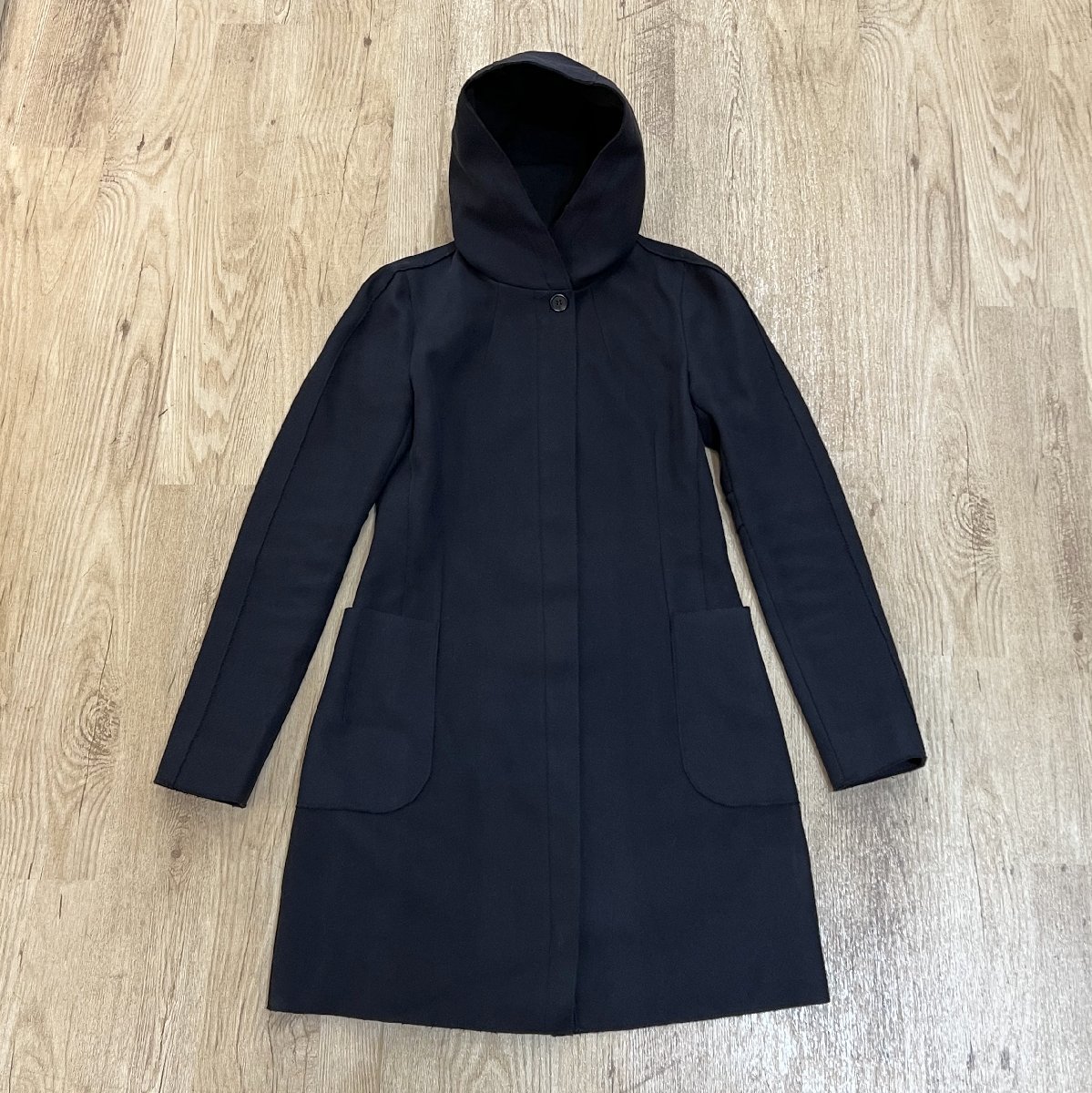 極美品 JIL SANDER NAVY ジルサンダー カシミヤ混ウール コート 32