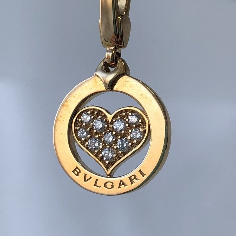 超目玉 新品同様 BVLGARI ブルガリ ダイヤモンド パヴェ トンドハート