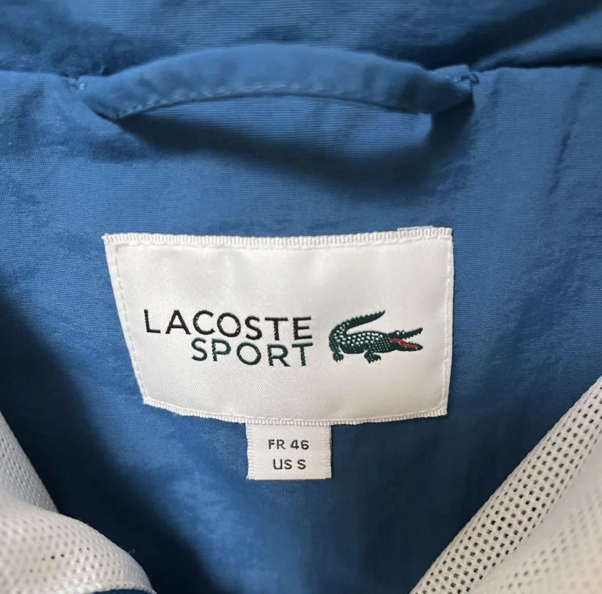 ラコステ スポーツ  ワンポイントロゴ 刺繍ロゴ ハーフジップ ナイロンジャケット マウンテンパーカー グリーン XL タグ付き未使用