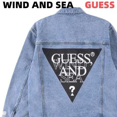 M 新品【WIND AND SEA GUESS x WDS OVERSIZED DENIM JACKET / LIGHT WASH ゲス x ウィンダンシーオーバーサイズ デニムジャケット Gジャン_画像4