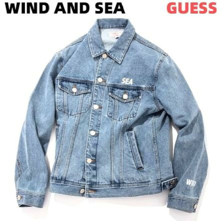 M 新品【WIND AND SEA GUESS x WDS OVERSIZED DENIM JACKET / LIGHT WASH ゲス x ウィンダンシーオーバーサイズ デニムジャケット Gジャン_画像2