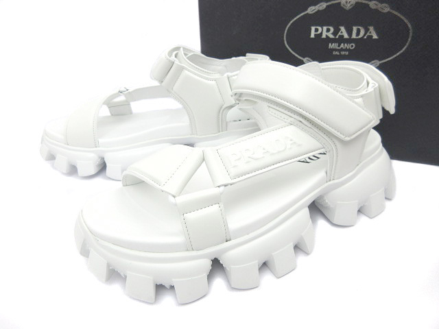 プラダ PRADA サンダル パデッドナッパレザー スポーツサンダル 2X3077