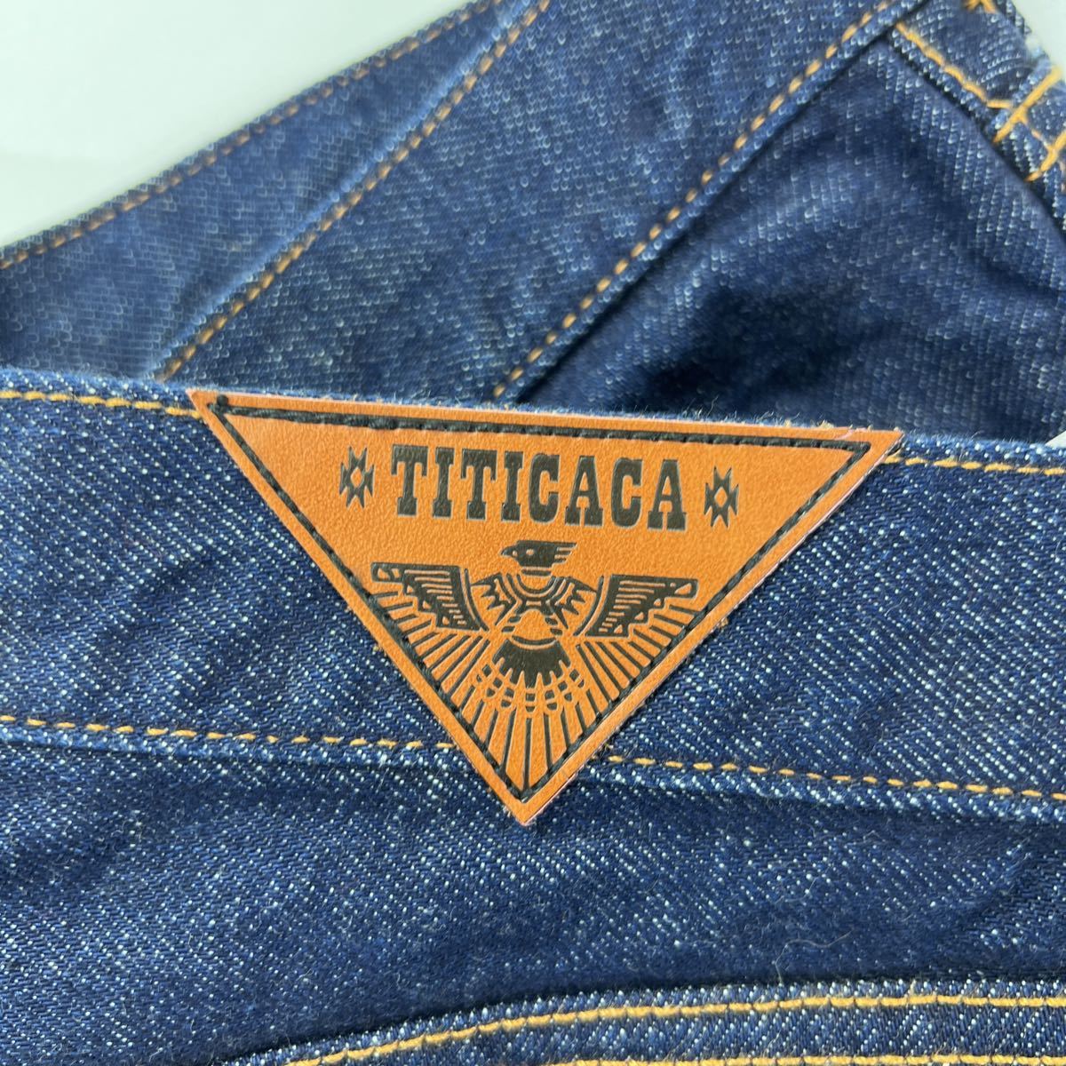  Titicaca * TITICACA Denim pants jeans relax Silhouette * futoshi .... indigo L American Casual neitib old clothes MIX#Ja4792