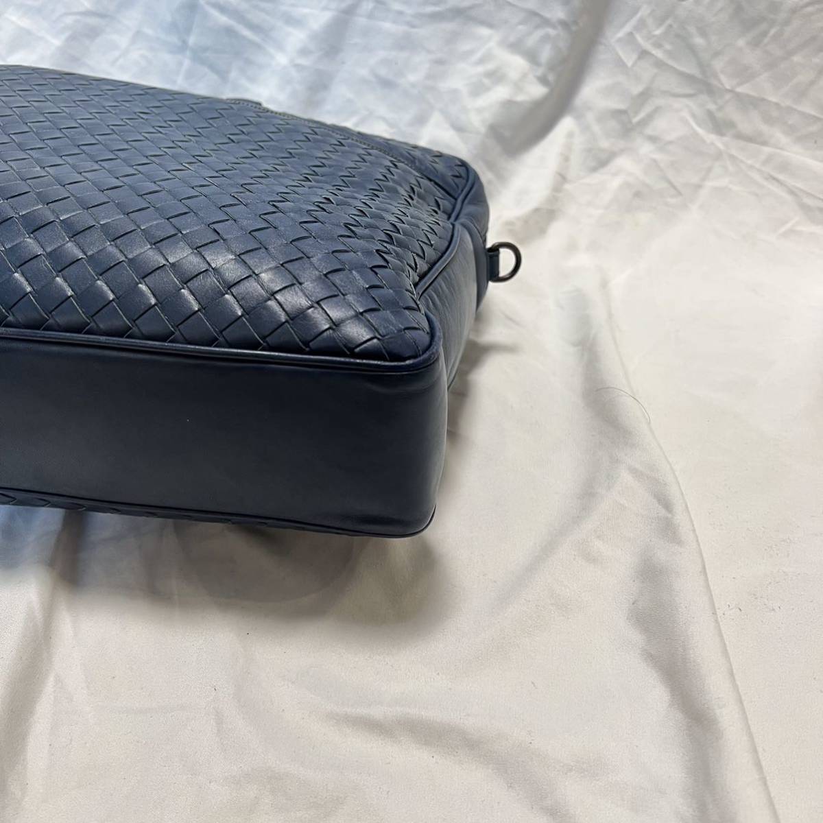 1円【美品】BOTTEGA VENETA ボッテガヴェネタ イントレチャート ビジネスバッグ ブリーフケース 2way 大容量 A4収納可 ブルー 青 鞄 カバン_画像7