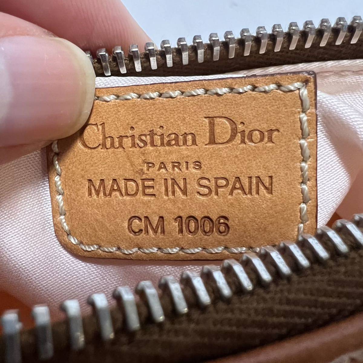 1円 極美品 Christian Dior クリスチャンディオール トロッタ柄 トロッター バニティポーチ アクセサリーポーチ ミニバッグ ホワイト PVC_画像9