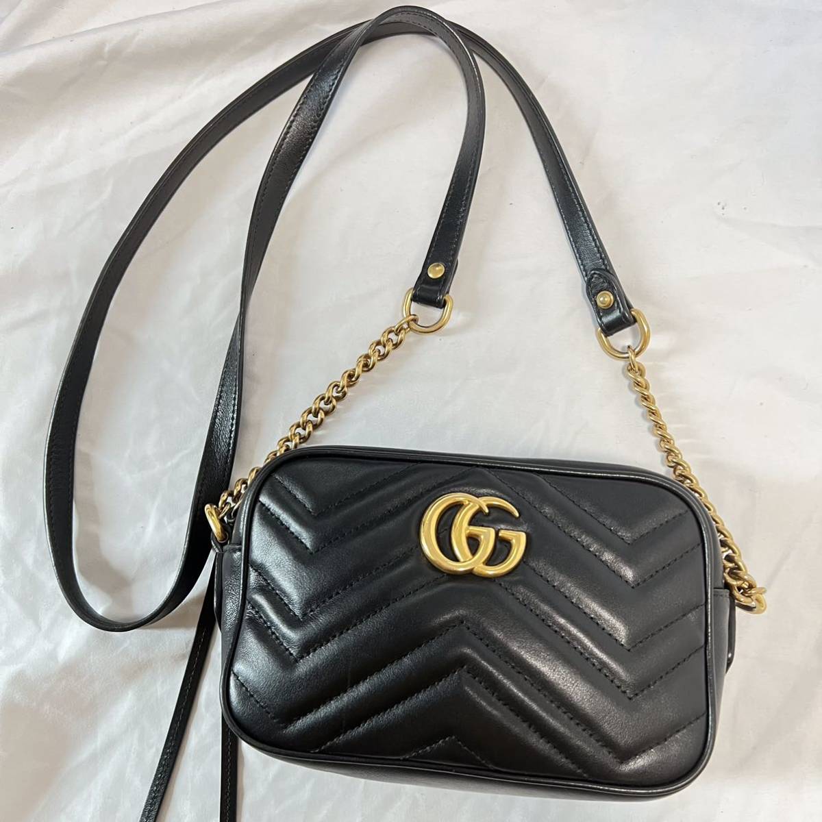 1円 GUCCI グッチ GG マーモント ショルダーバッグ ポシェット