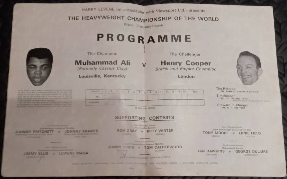 * ultra rare *mo is medo* have vs Henry * Cooper * no. 2 war *WBC world heavy class title Match * contest program * boxing *