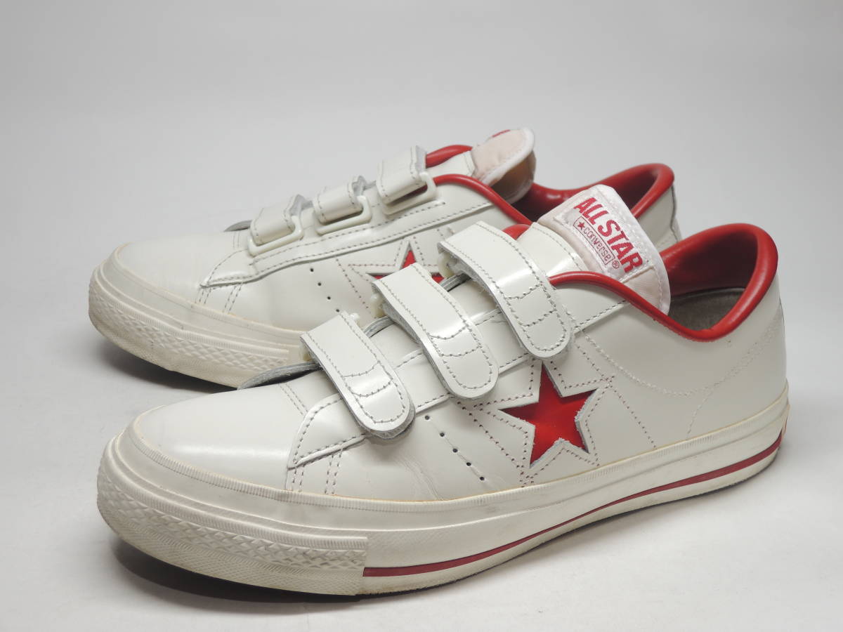 即決!定番! 日本製 CONVERSE ONE STAR V3 白 赤 サイズ 8 1/2