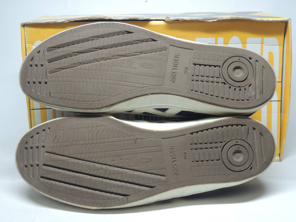 レア 廃盤 日本製 90S Onitsuka Tiger FABRE TFW004 27cm スエード 紺 5%クーポン有り 希少 90s TFW004 BL-S ファブレ Tiger Onitsuka スニーカー