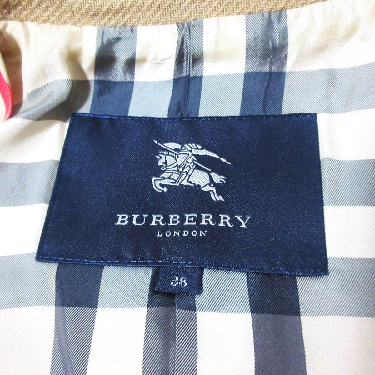良品 BURBERRY LONDON バーバリーロンドン 茶 38 裏地ノバチェック