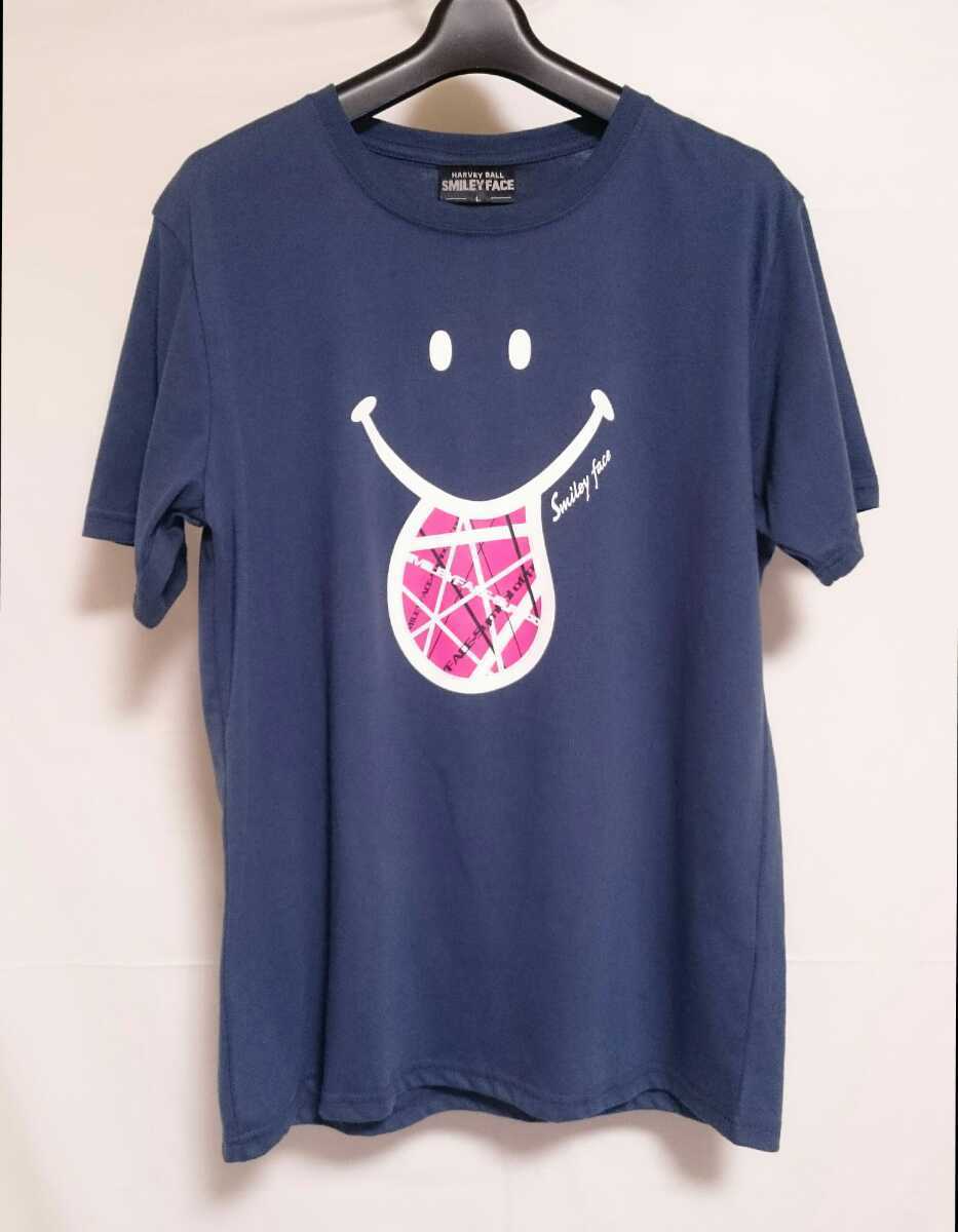 SMILEY FACE スマイリー フロントプリント Tシャツ メンズ Lサイズ_画像1