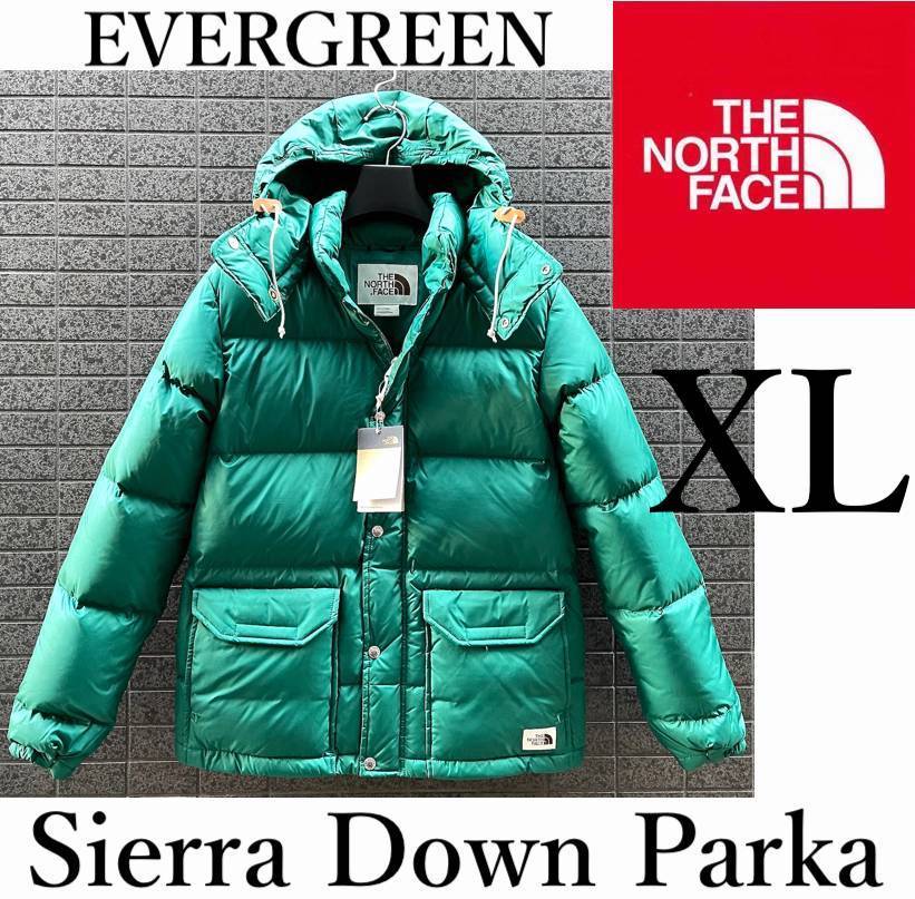 ◆モデル出品◆新品 XLサイズ ノースフェイス シエラ フード付グースダウンジャケット エヴァーグリーン Sierra Down Parka  US限定デザイン