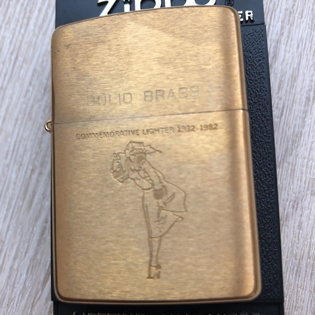 未使用 1932 1990 ZIPPO ウィンディ ソリッドブラス コメモラティブ