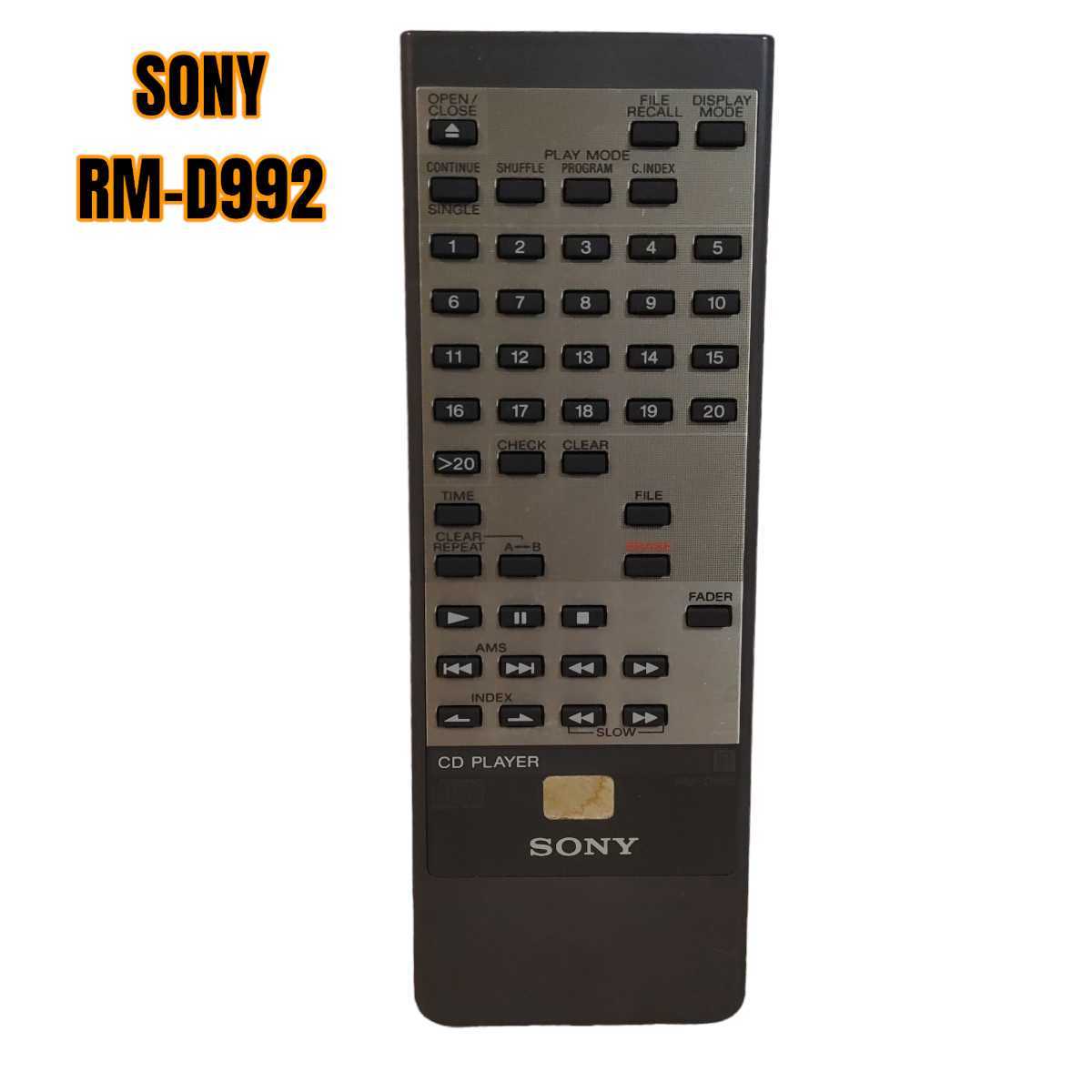 Sony RM-D992 CDデッキ リモコン CDP-X777ES 対応 送料無料 Sony RM-D992 CDデッキ リモコン CDP-X777ES 対応 送料無料