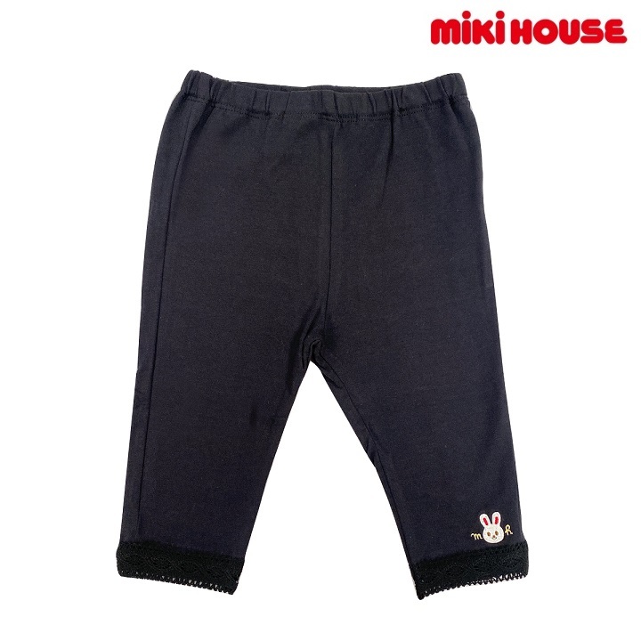 即決です!【ミキハウス】新品未使用mikihouse 120cm 115cm～125cm レギンス風ストレッチ9分丈パンツ 女の子 スパッツ カルソン シンプル 黒_画像1