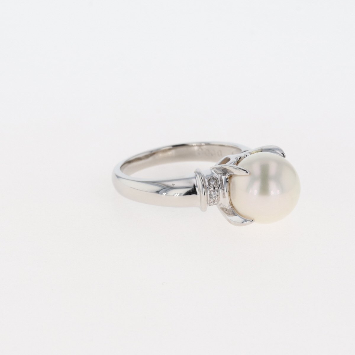 パール デザインリング プラチナ 指輪 メレダイヤ 真珠 リング 約11号 Pt900 パール ダイヤモンド レディース