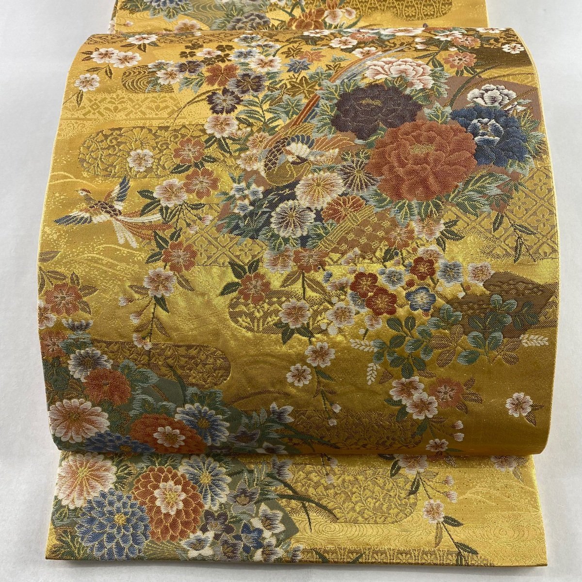 値下げ‼️ 送料無料 品 正絹 袋帯 高級 引箔 刺繍加工-