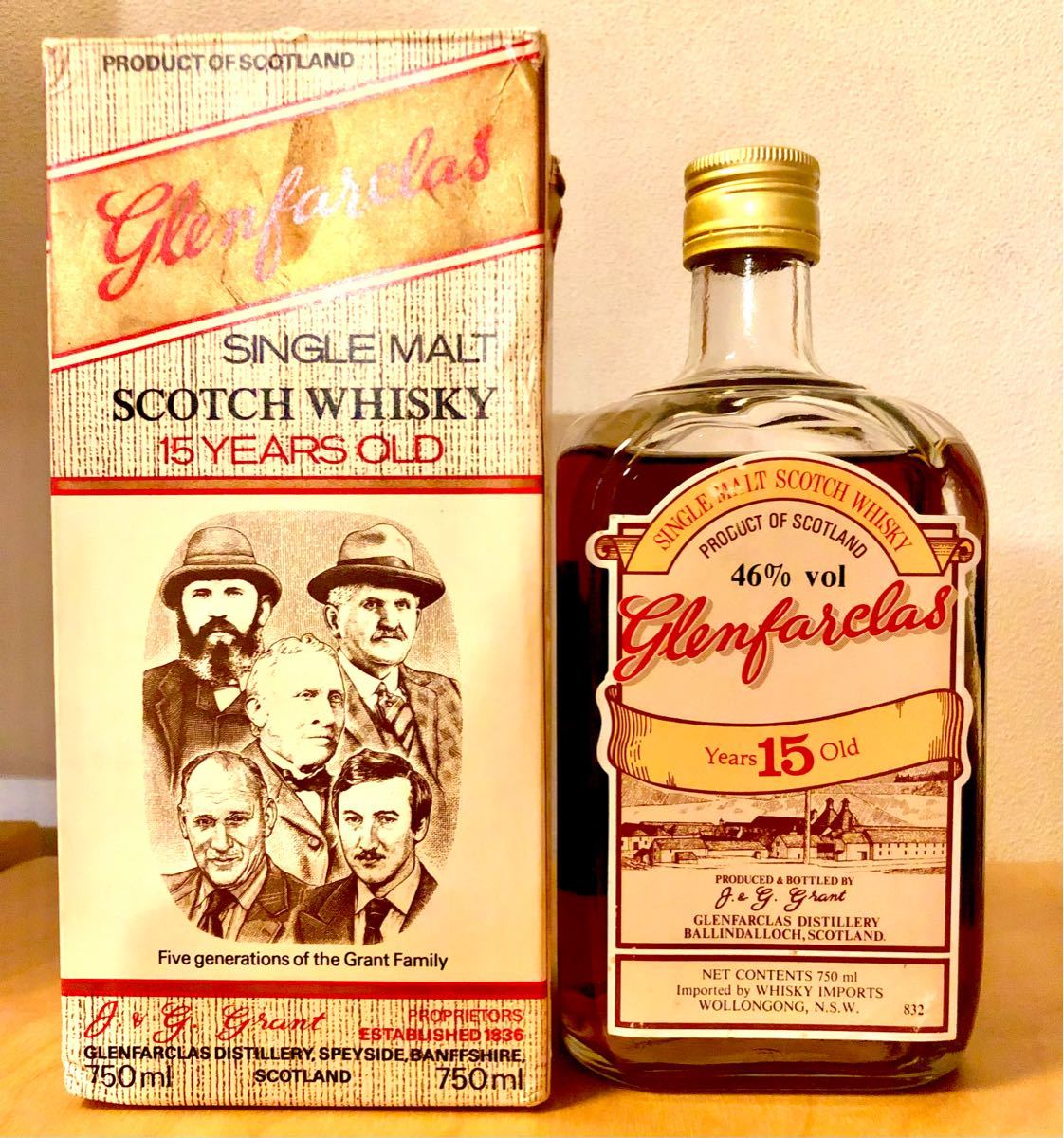 グレンファークラス 15年 旧ボトル 1970年代 スクエア瓶 GLENFARCLAS