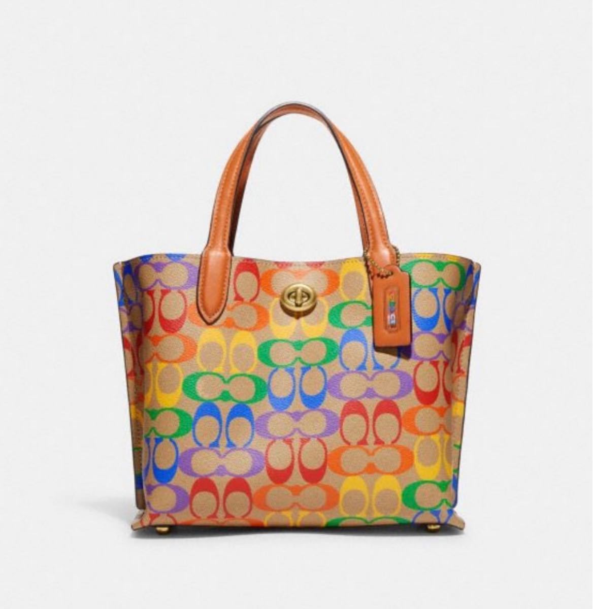COACH コーチ ウィロウ トート 24 レインボー シグネチャー CA102 新品