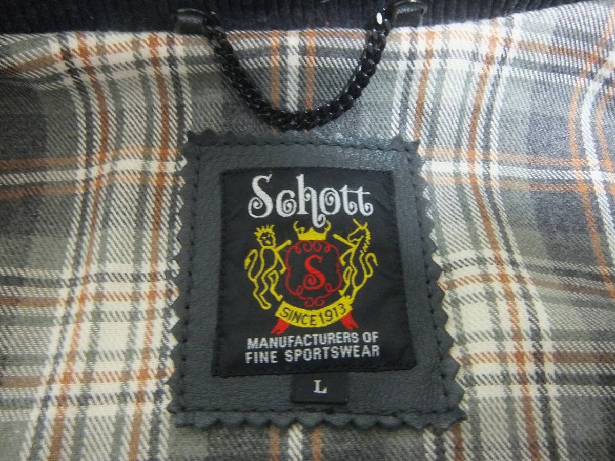 希少 廃版 Schott Leather Star Patch ビンテージ加工 シングルレザーライダース レザージャケット L バイカー JUNK カスタム 星条旗 国旗_画像4