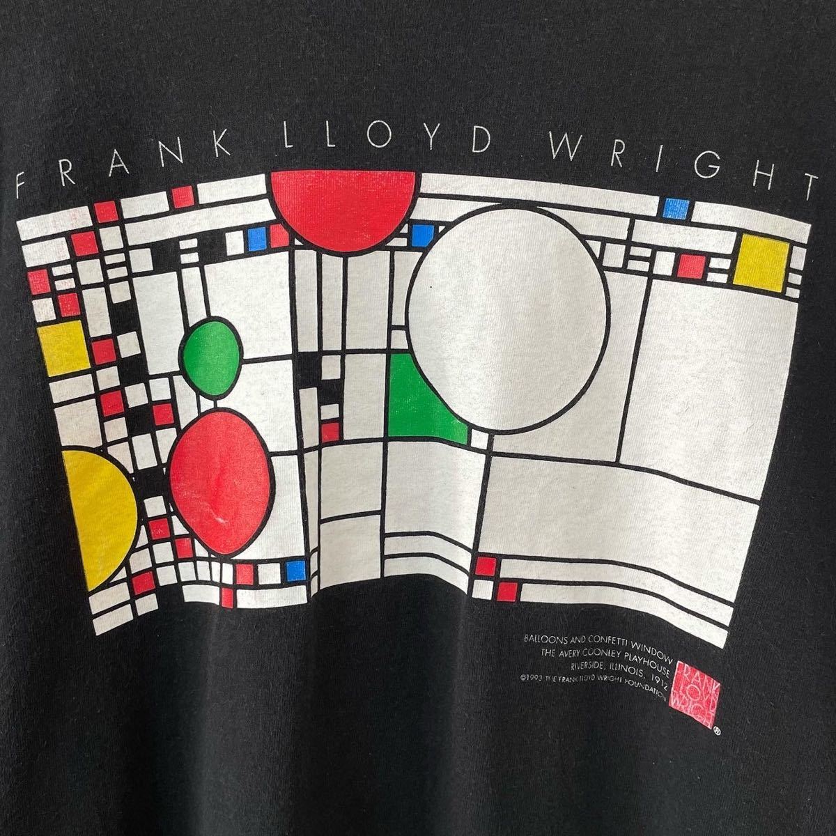 □激レア□90s USA製 FRANK LLOYD WRIGHT 建築家 アート Tシャツ XL
