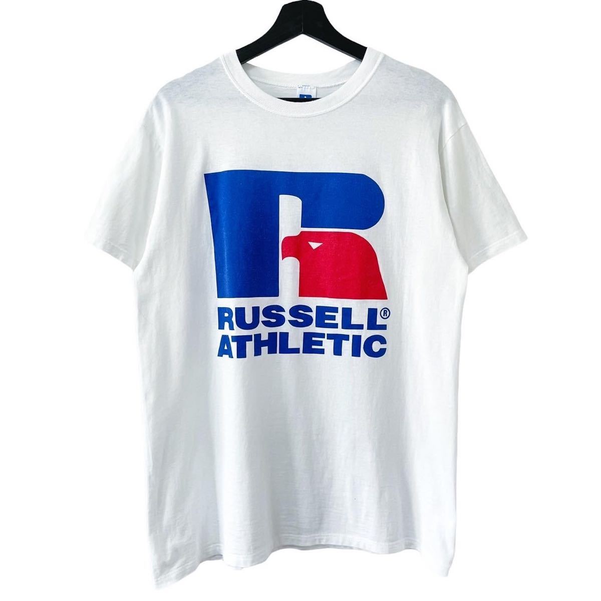 ■激レア■90s USA製 RUSSEL ATHLETIC 企業 ロゴ アート Tシャツ L ラッセル アスレチック Hanes FRUITS OF THE LOOM ONEITA ビンテージ