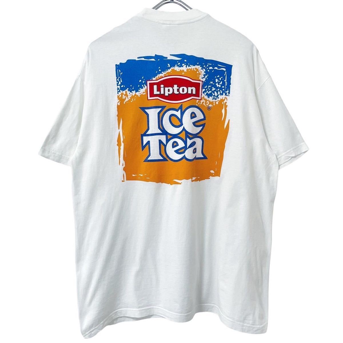 ■激レア■90s LIPTON ICE TEA 企業 アート Tシャツ XL リプトン アイスティー USA製 ビンテージ