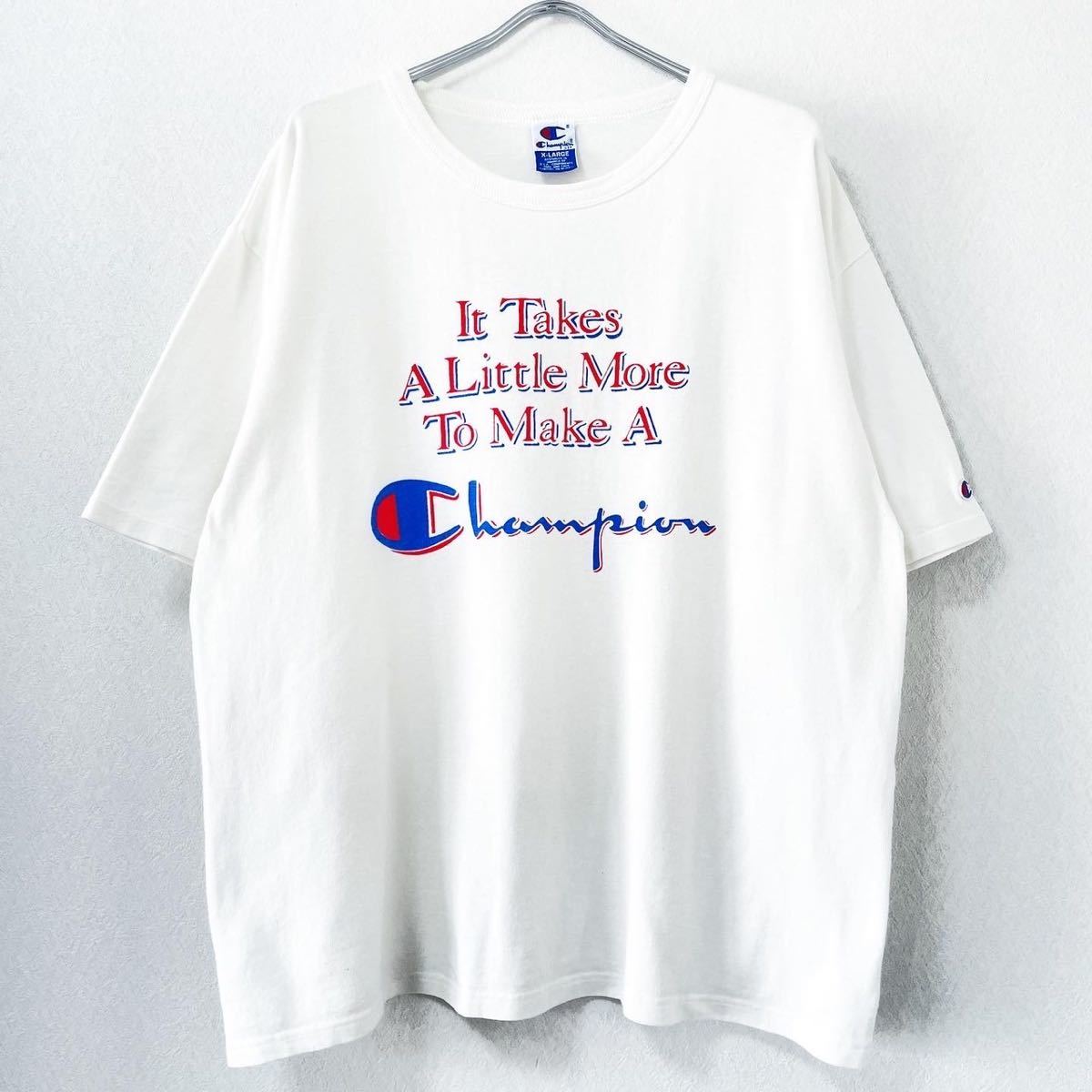 ■激レア■90s CHAMPION メッセージ Tシャツ XL チャンピオン カレッジ 00s USA製 ビンテージ